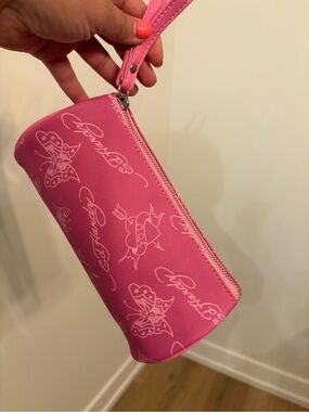 Ed Hardy Pink Skull & Rose Clear Barrel Tote Y2K